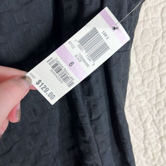 NWT INC International Concepts Black Dress with accent belt - Picture 4 of 6